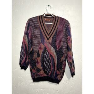AE Sport by Elegance S A Paris vintage retro 90s v neck sweater womens medium